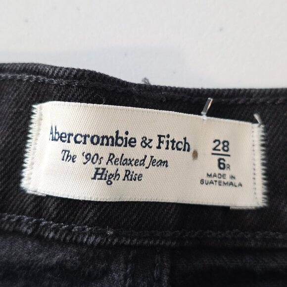 Abercrombie & Fitch 90s Relaxed Jeans 28 Black NWT - Picture 3 of 8